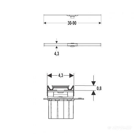 154.450.KS.1 CleanLine20 Кришка душового канала, L30-90см (1 сорт) Geberit промо
