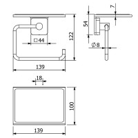 2597153 KLUDI-VELA S Тримач паперу з поличкою, білий матовий з сірим килимком (1 сорт) Kludi