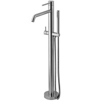 LIG032ST LIGHT Змішувач для ванни з підлоги з внутрішньою частиною, з ручним душем, сталь (1 сорт) Paffoni фото 1