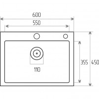 60*45 Handmade Кухонна мийка сифон, дозатор, кріплення (товщина 3,0/1,5), нержавійка (1 сорт) Valeso фото 5