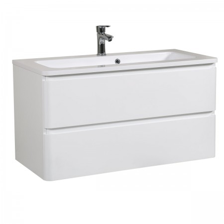 4262 АКЦЕНТ Тумба підвісна з раковиною-100 Альфа (1 сорт) Аква Родос