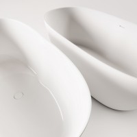 VAPERL175/00 Perla Ванна окремостояча 175*76 см з литого (штучного) каменю, з інтегрованим сифоном,  PAA фото 5