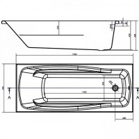 S301-163 LANA Ванна прямокутна 170х70, в комплекті з ніжками, білий глянець (1 сорт) CERSANIT-С Україна фото 2