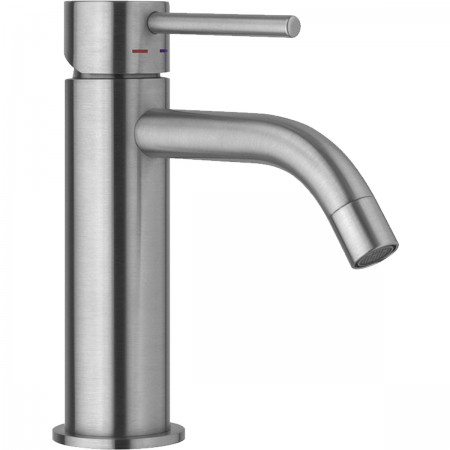 LIG071KST LIGHT змішувач для раковини, донний клапан клік-клак steel looking (1 сорт) Paffoni