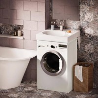 KICLAMISIF/00 Claro Mini Раковина на пральну машину, з литого (штучного) каменю 60х50 з мильницею +  PAA фото 3