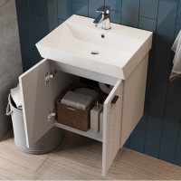 484050W Flow Тумба 50 з умивальником та ручками, білий матовий (1 сорт) Devit фото 7