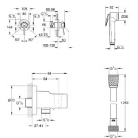 UA11104802 Bau Classic Комплект прихованого монтажу гігієнічного душу, 4 пак (1 сорт) Grohe фото 8