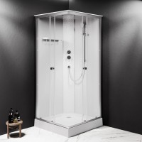 W94C-403-090MT	  X-Joy Кабіна душова 90x90, профіль мат.хром, скло прозоре (1 сорт) AM.PM фото 3