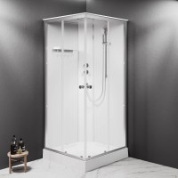 W94C-403-090MT	  X-Joy Кабіна душова 90x90, профіль мат.хром, скло прозоре (1 сорт) AM.PM фото 2