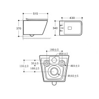 HT-1014C-WHT007 AQUAMOD Унітаз підвісний безобідковий з турбозмивом з кришкою quick-fix, soft-close  Devit фото 3