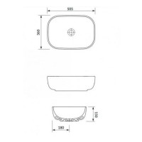 K116-050 MODUO Раковина на стільницю прямокутна 50х36, білий (1 сорт) CERSANIT-С Україна фото 4