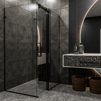 SE2340B ART 3.0 Кабіна душова, прямокутна, розсувна,1200*800 мм, без піддона, скло прозоре, чорна ма Devit фото 2