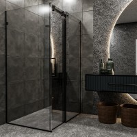 SE2340B ART 3.0 Кабіна душова, прямокутна, розсувна,1200*800 мм, без піддона, скло прозоре, чорна ма Devit фото 4