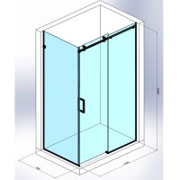 SE2340B ART 3.0 Кабіна душова, прямокутна, розсувна,1200*800 мм, без піддона, скло прозоре, чорна ма Devit фото 8