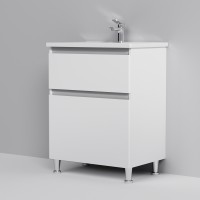 M85-FSX0652-WC0652WG38 X-Joy, База з раковиною, на підлогу, 65 см, 2 ящика, білий глянець (1 сорт) AM.PM фото 1