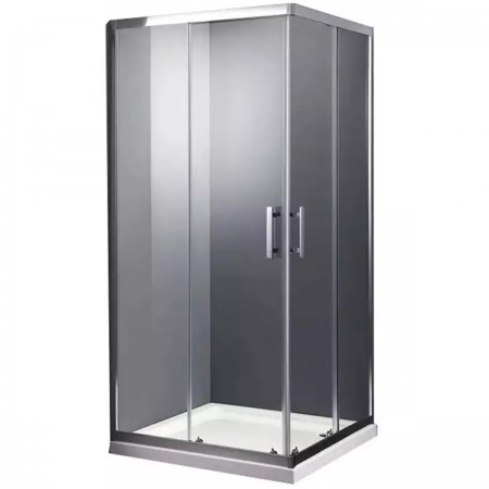 SHRC53906 FRAME Душова кабіна, розсувна - 90*90 - хром/прозоре скло (1 сорт) Devit
