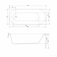S301-253 OCTAVIA Ванна прямокутна 170х70 + ніжки PW01 (1 сорт) CERSANIT-С Україна