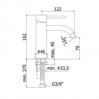 LIG071ST light змішувач для раковини без донного клапану,  Steel looking (1 сорт) Paffoni фото 1