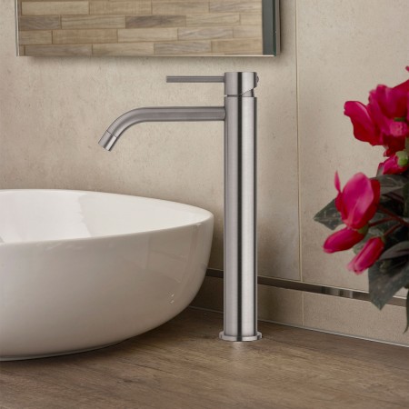 LIG081ST  LIGHT Змішувач для раковини високий, сталь (1 сорт) Paffoni