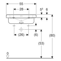 500.785.00.7 Selnova Comfort Square Умивальник 55см для людей з обмеженими фізичними можливостями, з Geberit фото 2