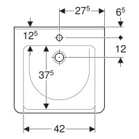 500.785.00.7 Selnova Comfort Square Умивальник 55см для людей з обмеженими фізичними можливостями, з Geberit фото 1