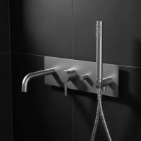 LIG001ST LIGHT Змішувач для ванни з ручним душем,  steel looking (1 сорт) Paffoni фото 2