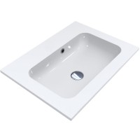 Раковина Della 600х450 врізний, без отв. під змішувач, з переливом,колір білий, покриття глянець (1  MIRAGGIO