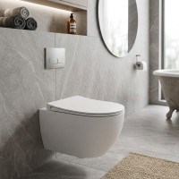 4010511 DO IT Підвісний безобідковий унітаз з кришкою soft-close, Vortex Flush, білий глянець (1 сор Devit фото 4