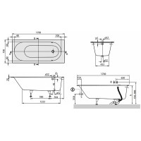 uBQ177OBE2V-01 OBERON Ванна 170х70см + ніжки, білий (1 сорт) VILLEROY  BOCH фото 1