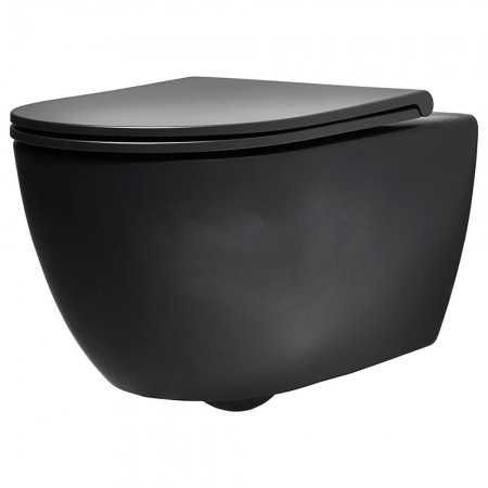 TR18/F85 /TR004  Trevi, Унітаз підвісний + набір кріп.F85 +кришка(TR004), чорний  матовий (1 сорт) SIMAS