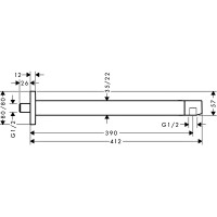 24337140 HG Тримач верхнього душу 390, brushed bronze (1 сорт) HANSGROHE фото 1