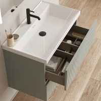 131769+126224  Тумба VORA 80  2  ящ, +   раковина біла ENZO,   MINERAL GREEN (1 сорт) ROYO фото 4