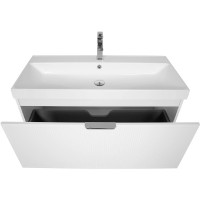 30969 Тумба Fabio (білий мат) з умивальником Fabio 100 см (консольна) ручка хром (1 сорт) Аква Родос фото 7