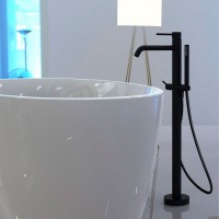 LIG 032 NO LIGHT Змішувач ванни з підлоги, з ручним душем, чорн.мат (1 сорт) Paffoni фото 5