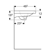 500.622.01.2 Geberit Acanto Умивальник 75см, з отвором, з переливом, білий (1 сорт) Geberit фото 2