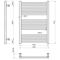1.7.044546.GS Рушникосушка INOX Гера 770х530/500, золото сатин (1 сорт) Mario фото 1