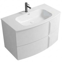 C0073311 (126477+123067) Тумба WAVE 80 на 2 ящики, білий матовий + раковина керамічна Trend (1 сорт) ROYO фото 2