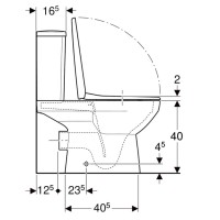 503.086.00.1 Компакт Selnova Square, прямокутний, Rimfree, з горизонтальним випуском, колір білий гл Geberit промо фото 4