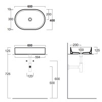FO02  Folio Раковина на стільницю, овальна, moka (1 сорт) SIMAS