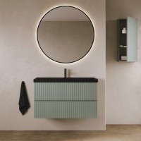 131775+126225  Тумба VORA 100 2  ящ, +   раковина біла ENZO,   MINERAL GREEN (1 сорт) ROYO фото 6