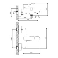 550544C Lite Змішувач д/ванни, хром (1 сорт) Primera фото 1