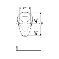 502.885.00.1 Felix Уринал, підвід зверху, відвід прихований або вниз, колір білий глянець (1 сорт) Geberit фото 2