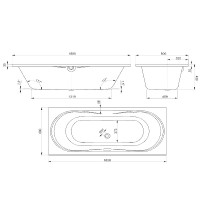 18080131N KATARINA Ванна 180х80 см, з рамою та ніжками(3 пак) (1 сорт) Devit фото 1