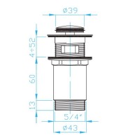 DVVCH01 Випускний клапан для раковини click-clack, хром (1 сорт) Devit