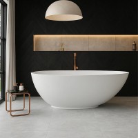 168.086.044.1-4.0.3.0.1 Ванна LACERTA окремостояча, біла, штучний камінь, 1680X865 (1 сорт) VAYER фото 1