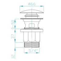 DVVPL04 Пластиковий низький зливний клапан для раковини, click-clack, чорний (1 сорт) Devit