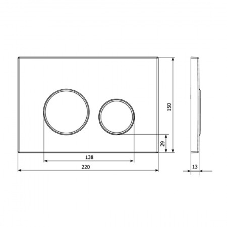 90.211.KB Клавіша змиву д/інсталяції 90.211, чорний матовий (1 сорт) Devit