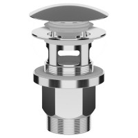 DVVPL01 Пластиковий низький зливний клапан для раковини, click-clack, хром (1 сорт) Devit фото 1