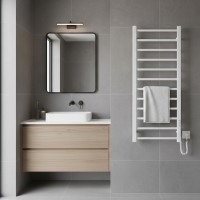 6.1.0803.06.WM Рушникосушка ел. HF Leeds  970x430 білий мат, в комплекті з прих.підкл (1 сорт) Hygge Family фото 7