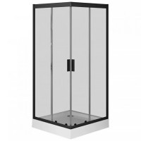 W90UG-403-090BT	 Душова кабіна Gem Square Slide 90x90 скло прозоре, профіль чорний матовий (1 сорт) AM.PM